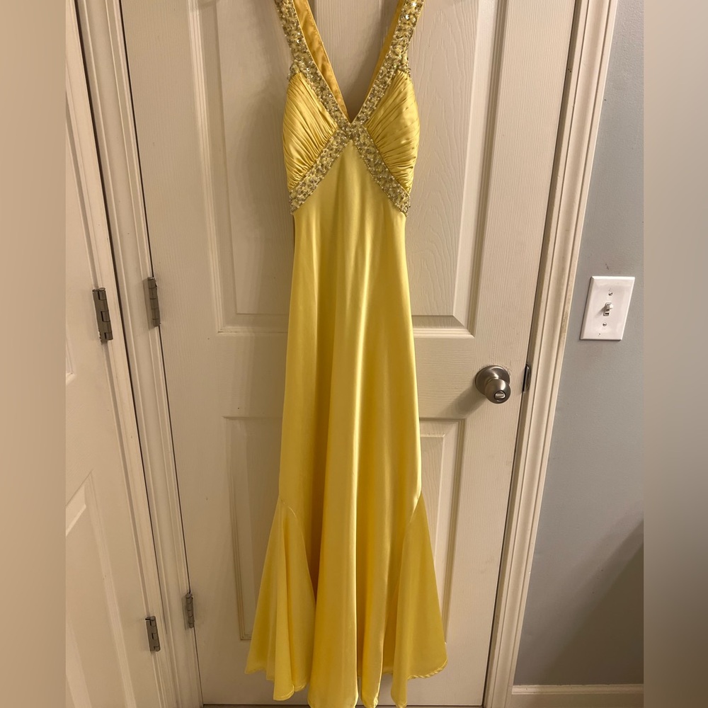 Dave & Johnny Yellow Prom Dress
